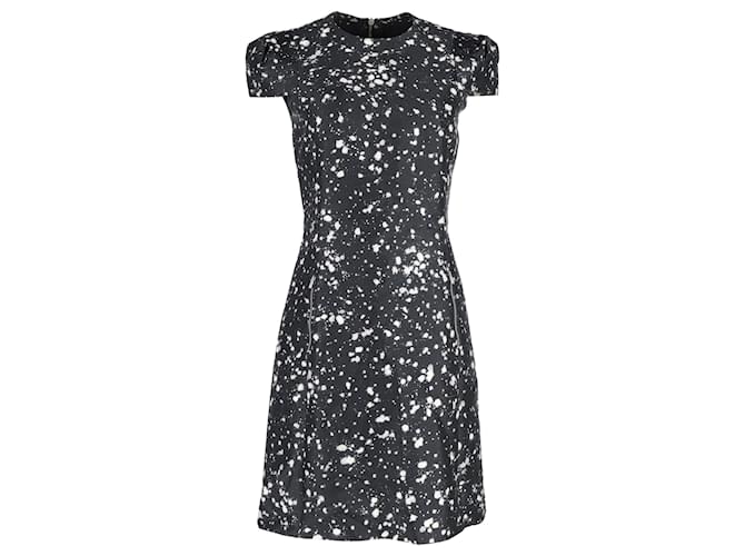 Bedrucktes kurzärmliges Kleid von Michael Kors aus schwarzer Baumwolle  ref.1292358