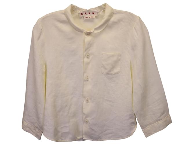 Marni Buttoned Blouse in Creme Ramie Weiß Roh  ref.1292366