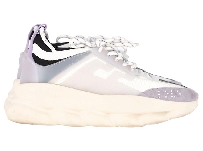 Tênis Versace Chain Reaction em couro branco