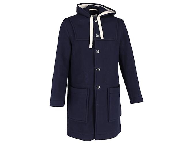 Acne Studios Hooded Duffle Coat in Navy Blue Wool  ref.1292379