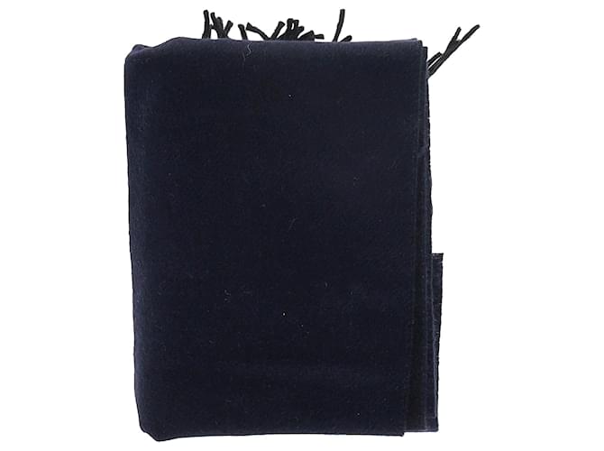 Bufanda Lanvin con flecos de algodón azul marino  ref.1292380