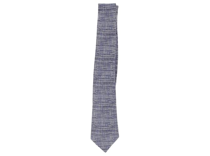 Corbata Bottega Veneta estampada en algodón azul  ref.1292384