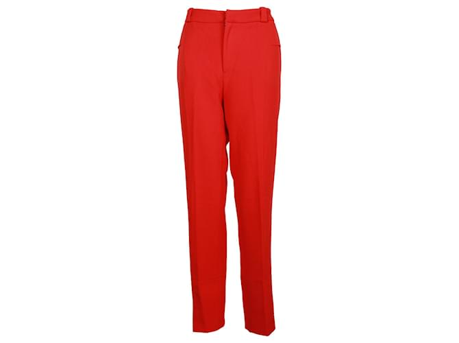 Pantaloni Roland Mouret Lacerta affusolati in crêpe elasticizzato in poliestere rosso arancione  ref.1292389