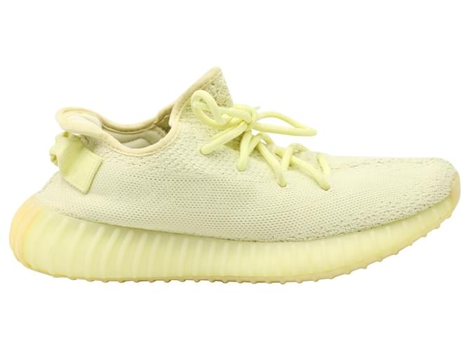 Autre Marque ADIDAS YEEZY BOOST 350 V2 Sneakers in Ice Yellow Cotton Knit Polyester  ref.1292458
