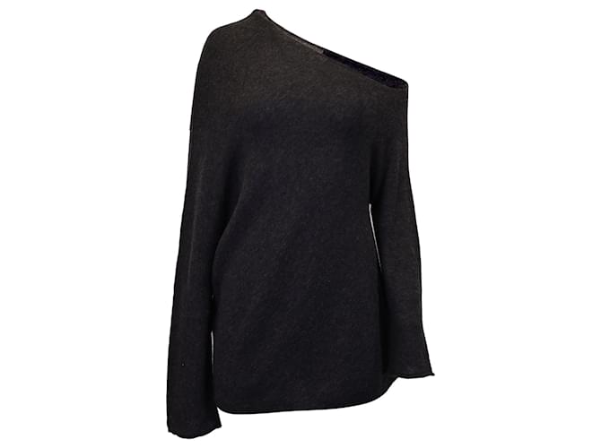 The Row Off-the-Shoulder Sweater in Gray Sweater Grey Cashmere Wool  ref.1292498
