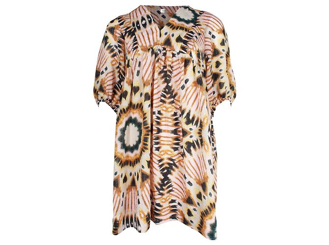 Ba&Sh Cleo Printed Loose Shift Dress in Multicolor Polyester Python print