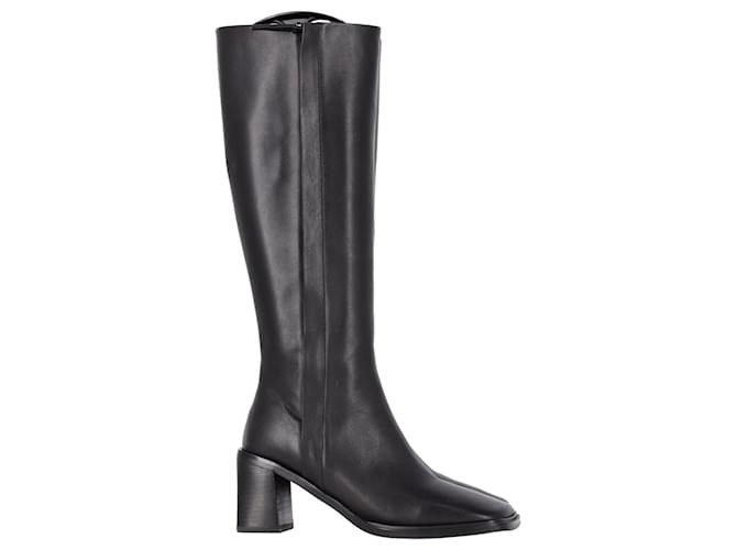 The Row Patch Knee-High Square-Toe Boots in Black Leather  ref.1292518