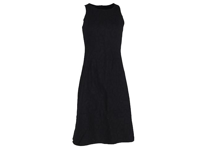 Versace Sleeveless Midi Dress in Black Wool  ref.1292519