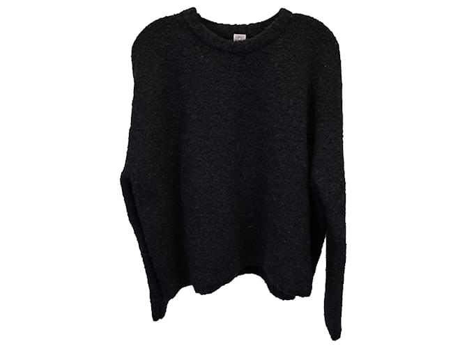 Totême Boxy Bouclé Knit Sweater in Black Wool Blend  ref.1292520