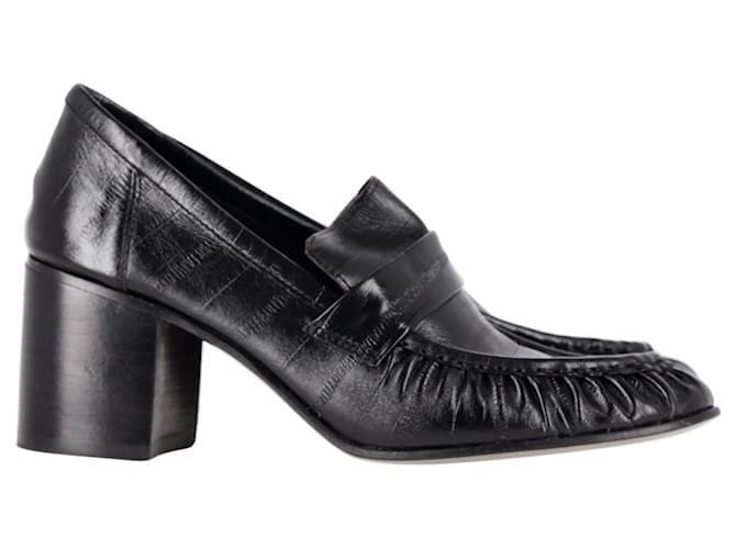 Zapatos de salón estilo mocasín plisados en cuero negro de The Row  ref.1292523