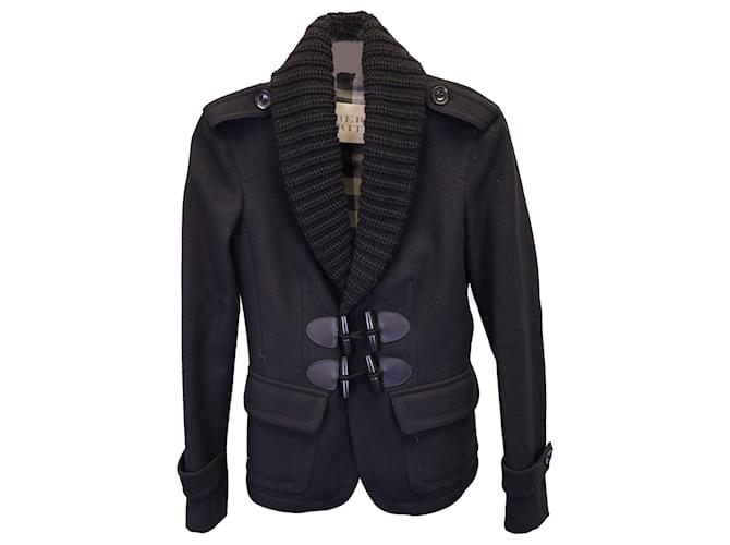 Burberry Brit Toggle-Front-Jacke aus schwarzer Wolle  ref.1292545
