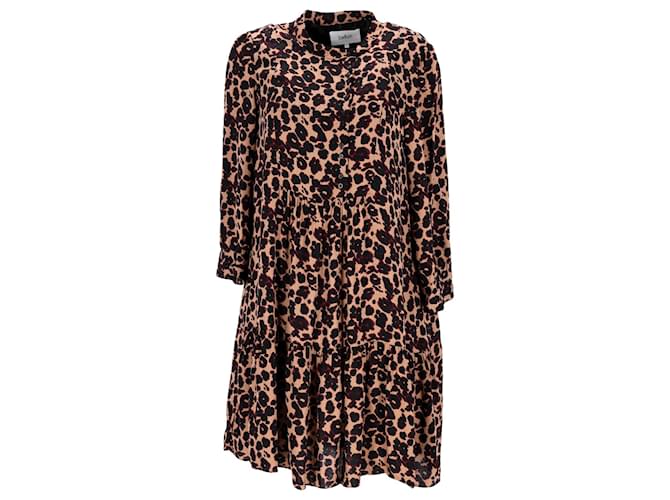 Ba&Sh Button-Front Dress in Animal Print Polyester  ref.1292554