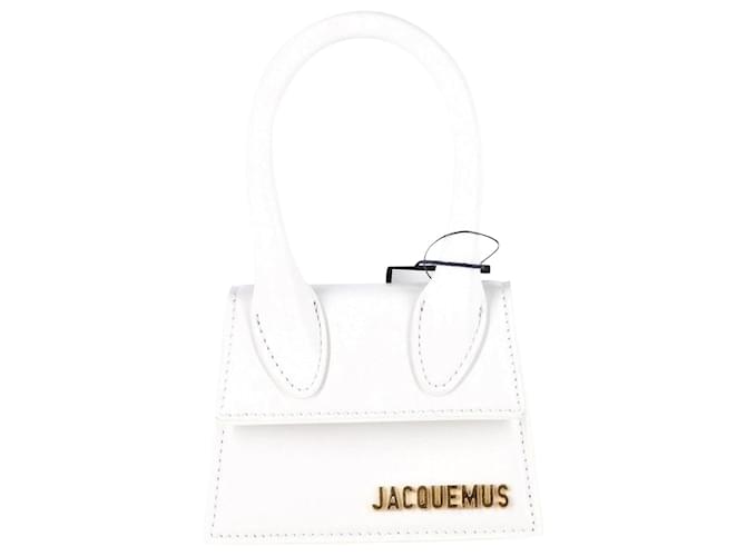 Borsa Jacquemus Le Chiquito Mini Top Handle in pelle bianca Bianco  ref.1292555