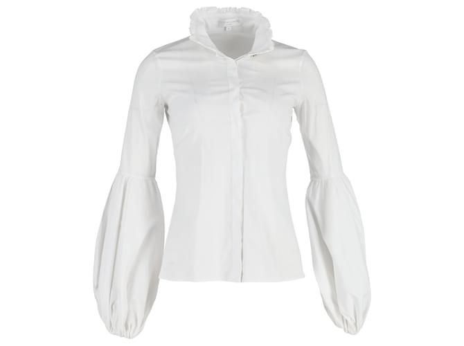 Autre Marque Camisa Caroline Constas de algodón blanco con mangas abullonadas  ref.1292559