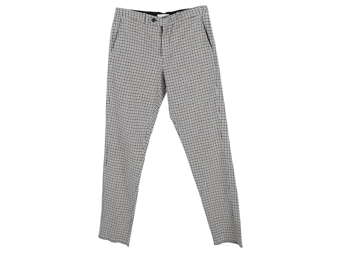 Autre Marque Herr. P Check Tapered Trousers aus grauer Wolle  ref.1292568