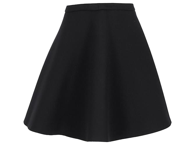 Neil Barrett Flared Above-Knee Skirt in Black Viscose Cellulose fibre  ref.1292574