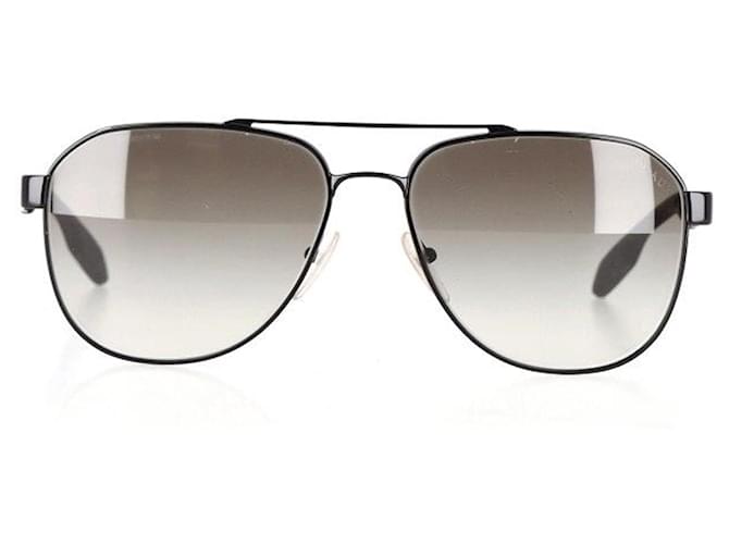 Prada Machine Polarized Aviator Sunglasses in Black Metal  ref.1292585