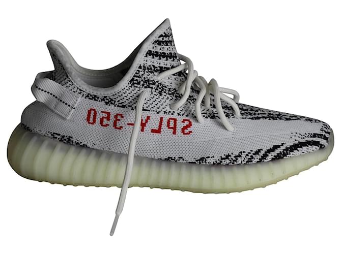 Adidas Yeezy Boost Zebra 350 V2 Scarpe da ginnastica in Primeknit bianco e nero Stampa python Cotone  ref.1292600