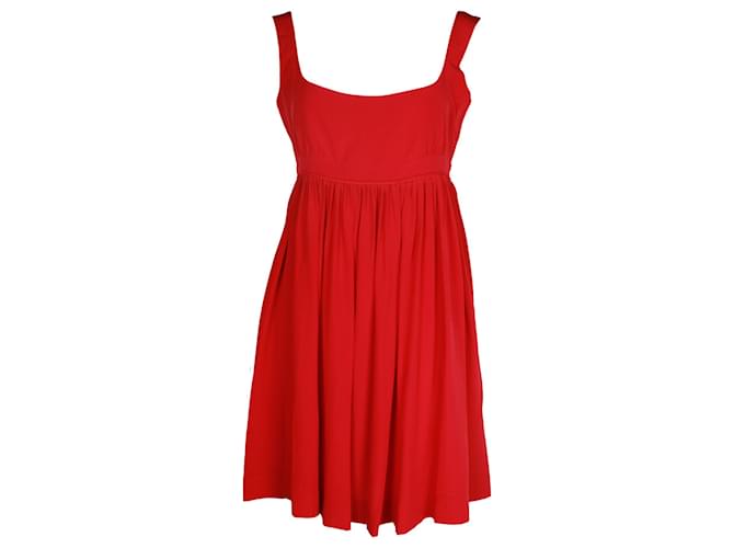 Mini-robe sans manches Miu Miu en soie rouge  ref.1292634