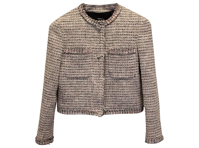 Theory Cropped Tweed Jacket in Multicolor Cotton Multiple colors  ref.1292635