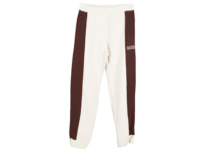 Ganni Software Block Isoli pantalones de chándal a rayas en mezcla de algodón orgánico color crema Blanco Crudo  ref.1292646
