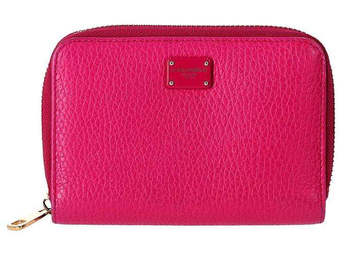 Portafoglio con zip Dolce & Gabbana in pelle rosa  ref.1292653