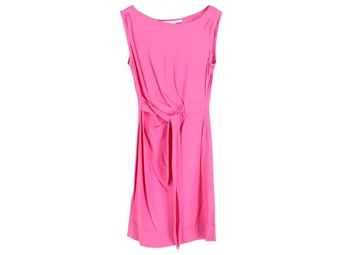 Diane Von Furstenberg Sleeveless Draped Dress in Pink Silk  ref.1292661