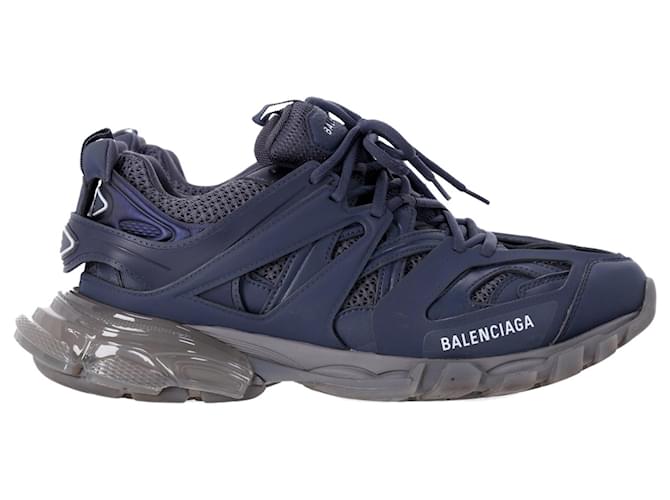 Sneakers Balenciaga Track Clear Sole in mesh blu navy e poliuretano Plastica  ref.1292680