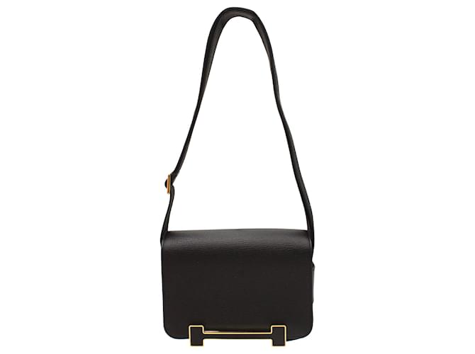Hermès Geta Crossbody Bag in Black Leather  ref.1292693