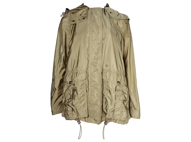 Burberry Utility-Jacke mit Kapuze aus olivfarbenem Polyamid Grün Olivgrün Nylon  ref.1292696