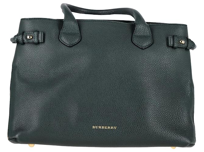 Burberry Medium Banner Tote in Green Leather   ref.1292697