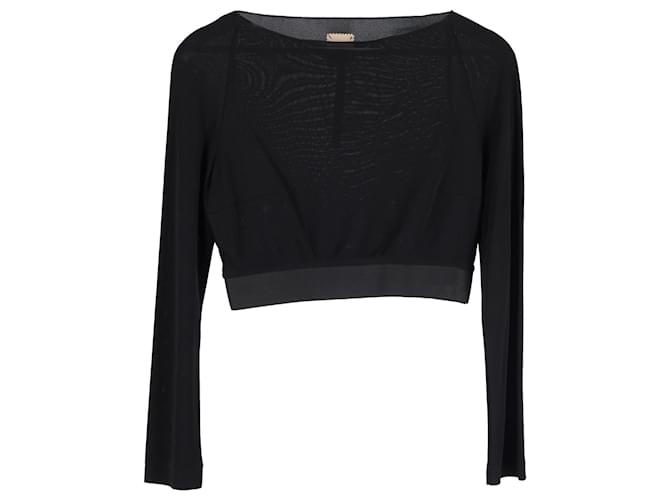 Roland Mouret Cropped Sweater in Black Cotton  ref.1292719