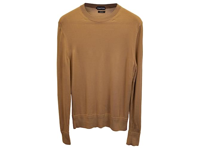 Tom Ford Crewneck Sweater in Brown Wool  ref.1292749