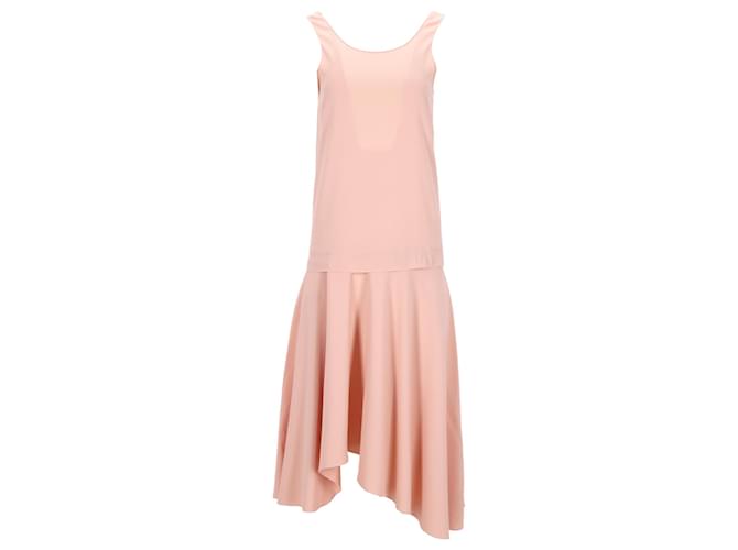 Chloé Chloe Sleeveless Asymmetric Midi Dress in Pink Acetate Cellulose fibre  ref.1292751