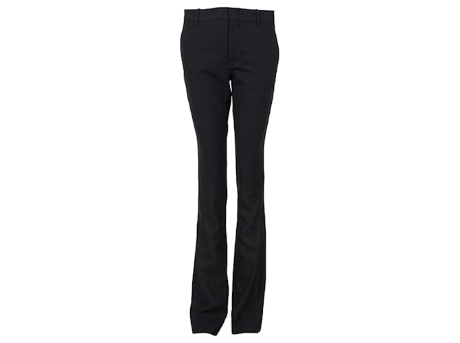 Gucci Flared Silk Trousers with Tweed Detail Black  ref.1292769