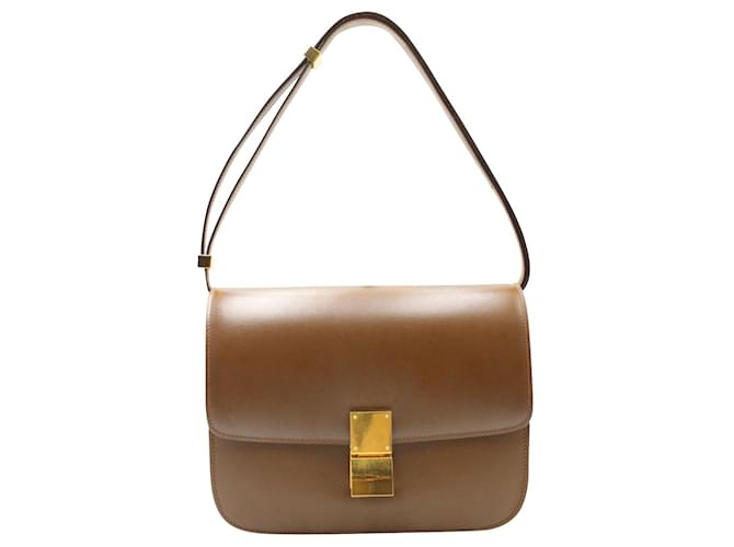 Céline Celine Medium Box Bag in Brown Calfskin Leather Pony-style calfskin  ref.1292770