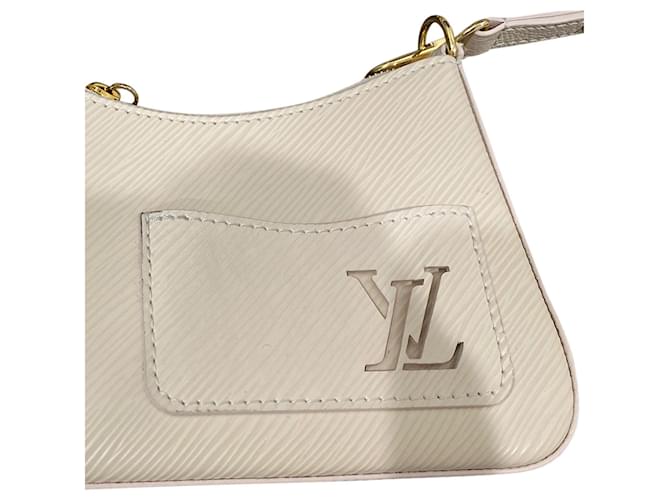 Bolsa de ombro Louis Vuitton Marellini em couro Epi branco Bege  ref.1292774
