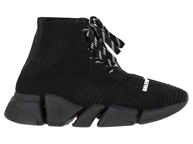 Balenciaga Speed 2.0 Lace Up Sneakers in Black Polyester  ref.1292779