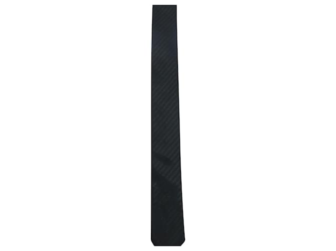 Corbata ajustada Dior Homme en seda negra Negro  ref.1292790