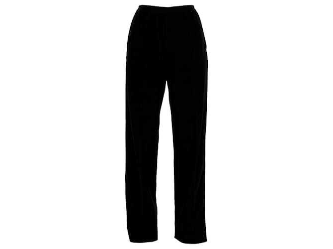Balenciaga Pantalon taille élastique en viscose noire Fibre de cellulose  ref.1292792