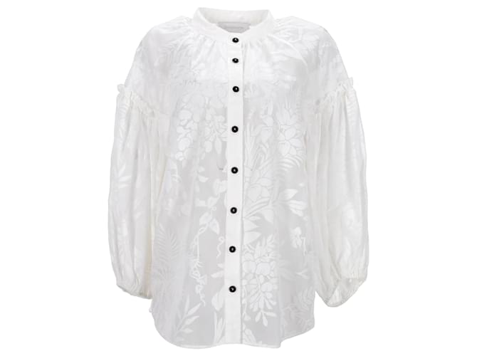 Zimmermann Button-Down Blouse in White Polyester Cream  ref.1292798