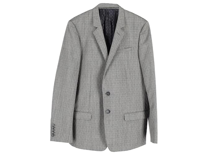 Gucci Printed Blazer Jacket in Grey Cotton  ref.1292813