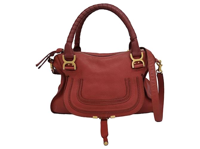 Chloé Chloe Marcie Medium Handbag in Red calf leather Leather Pony-style calfskin  ref.1292826