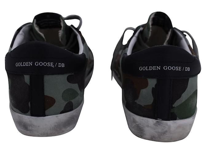 Autre Marque Golden Goose Superstar Camo Trainers in Green Cotton and Black Leather  ref.1292839