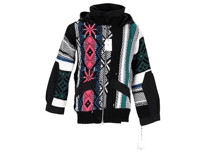 Sacai Jacquard Hooded Jacket in Multicolor Cotton Multiple colors  ref.1292853