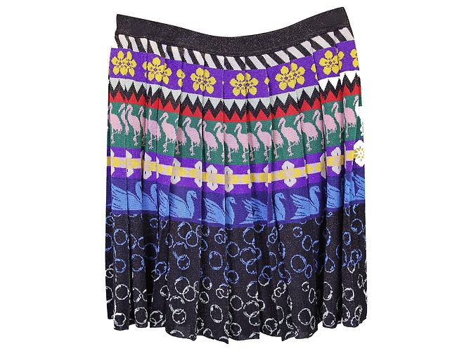 Gonna a pieghe Mary Katrantzou in viscosa multicolor Stampa python