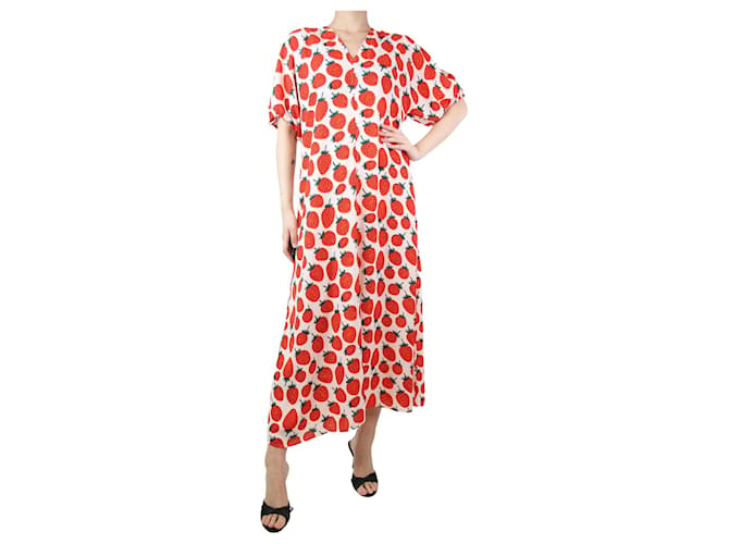 Marimekko Robe longue rouge imprimé fraise - taille M Polyester  ref.1292871