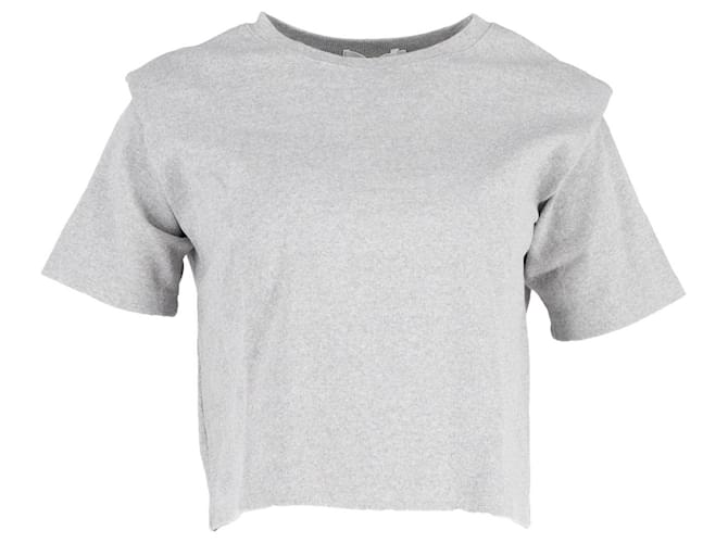 Autre Marque The Frankie Shop Padded Shoulder T-shirt in Gray Cotton Grey  ref.1292881