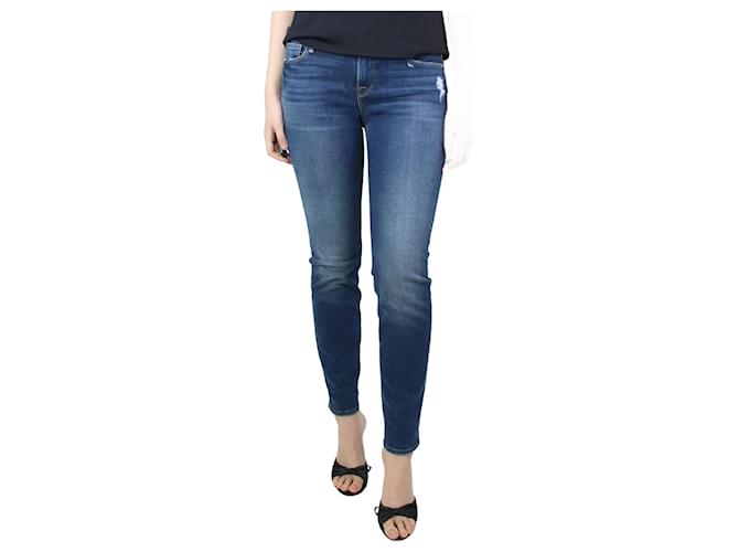Frame Denim Jeans azul cintura média com perna reta - tamanho UK 8 Algodão  ref.1292902