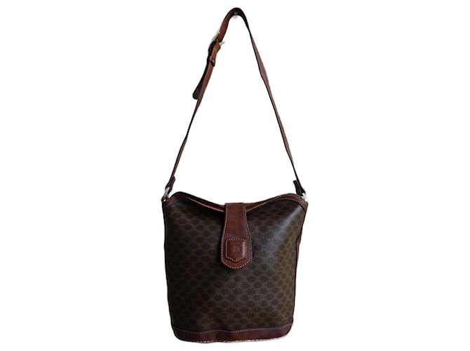 Céline Handbags Brown Leather Cloth  ref.1292914